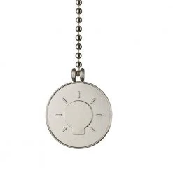 12 in. Brushed Nickel Light Bulb Icon Pull Chain by Commercial Electric