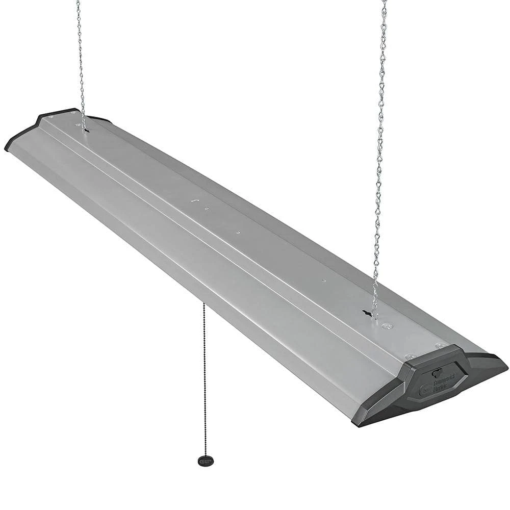 4 ft. 96-Watt Equivalent High Output 5500 Lumens Black Brushed Nickel Integrated LED Shop Light Linkable 4000K (4-Pack) by Commercial Electric - Image 4