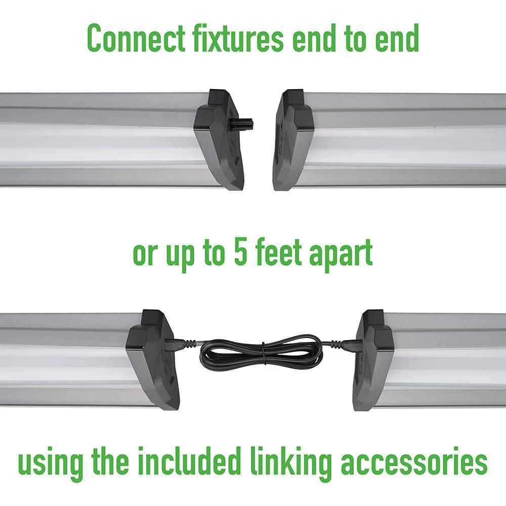 4 ft. 96-Watt Equivalent High Output 5500 Lumens Black Brushed Nickel Integrated LED Shop Light Linkable 4000K (4-Pack) by Commercial Electric - Image 7