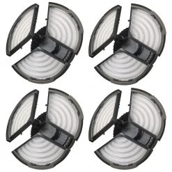 Spin Light 10 in. High Output 4000 Lumens Black LED Flush Mount Ceiling Light with 3 Adjustable Heads 5000K (4-Pack) by Commercial Electric
