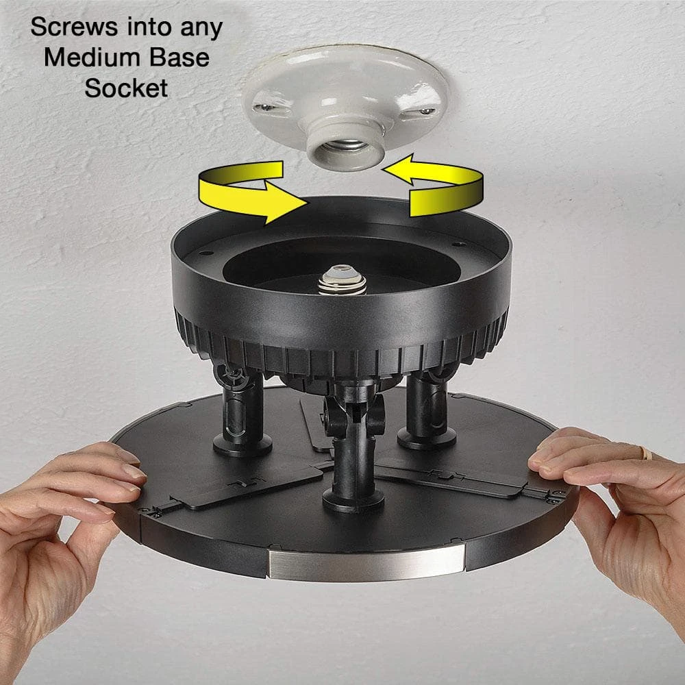 Spin Light 10 in. High Output 4000 Lumens Black LED Flush Mount Ceiling Light with 3 Adjustable Heads 5000K by Commercial Electric - Image 2