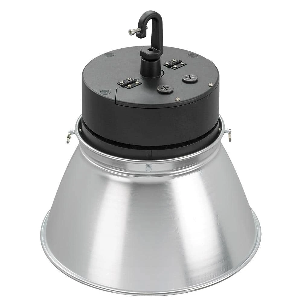 13.4 in. Round 400W Equivalent Integrated LED Brushed Nickel High Bay Light w/ Adjustable Beam 22,000 Lumen (8-Pack) by Commercial Electric - Image 4