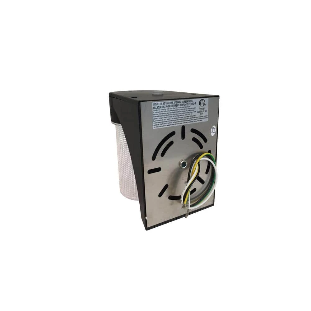 17-Watt Black Outdoor Integrated LED Jelly Jar Wall Pack Light with Dusk to Dawn Control by Commercial Electric - Image 5