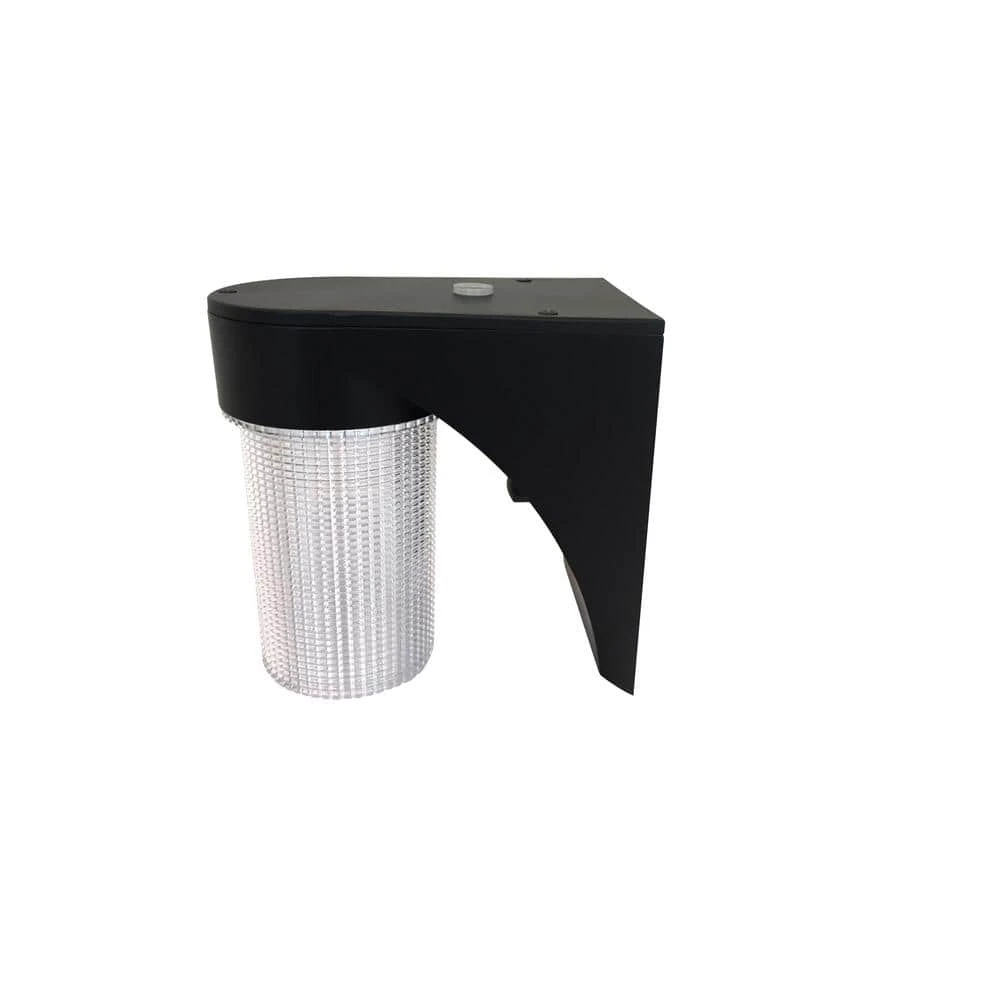 17-Watt Black Outdoor Integrated LED Jelly Jar Wall Pack Light with Dusk to Dawn Control by Commercial Electric - Image 2