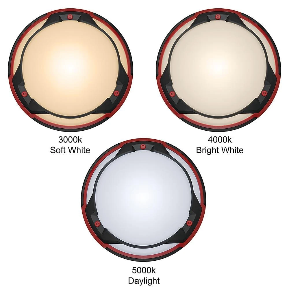 Spin Light 9 in. Heavy Duty Black Red Selectable LED Flush Mount Ceiling Light 1100 Lumens 3000K 4000K 5000K by Commercial Electric - Image 6