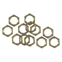 Solid Brass Hex Nuts (12-Pack) by Commercial Electric