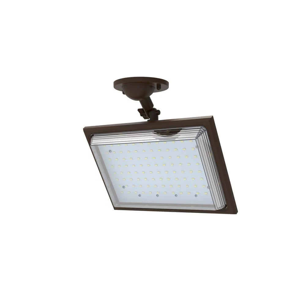 46-Watt Bronze Outdoor Integrated LED Street Lamp Flood Light with Dusk to Dawn Control by Commercial Electric - Image 7