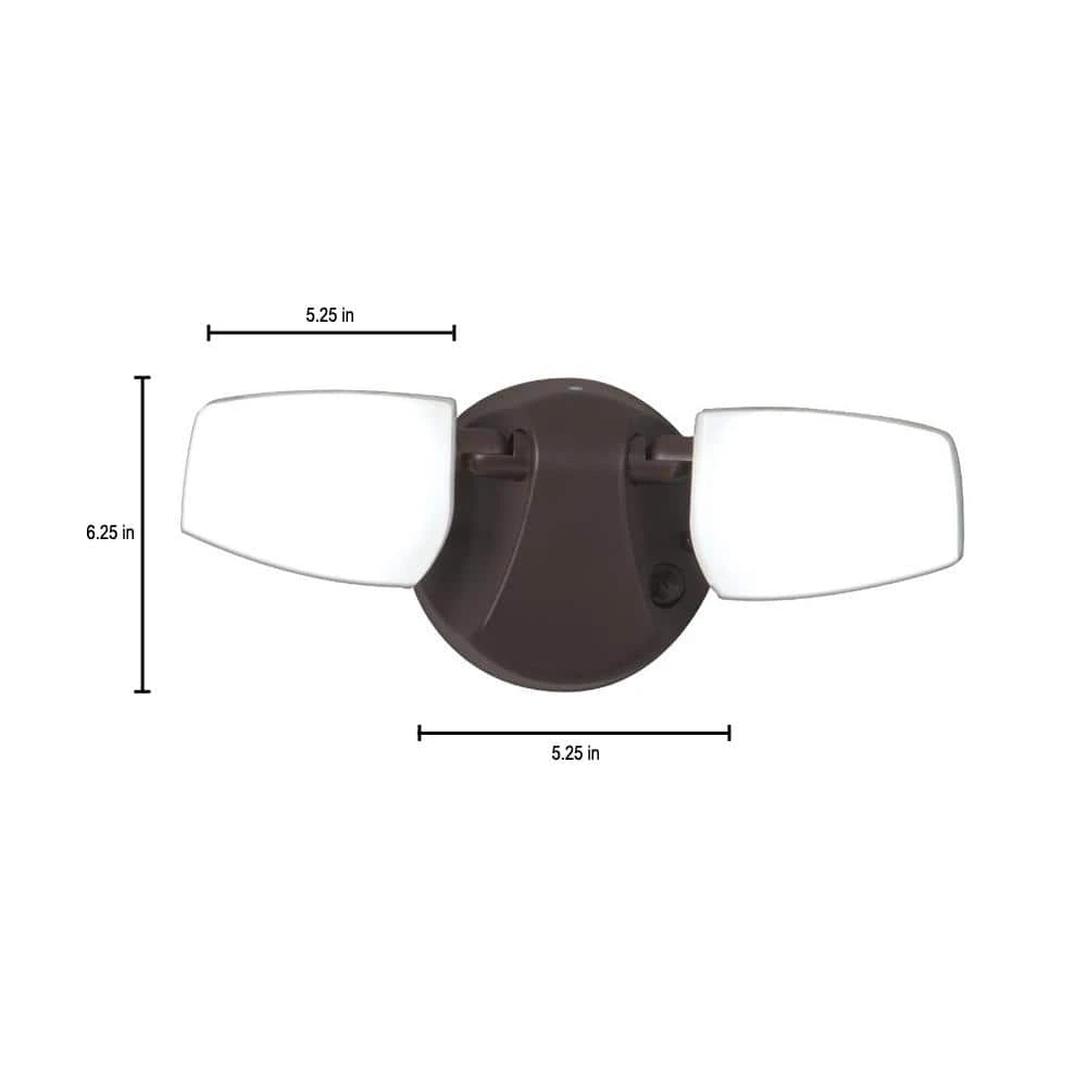 Variable CCT 2000 Lumens Twin Head Bronze Outdoor Integrated LED Floodlight with Integrated Photocontrol by Commercial Electric - Image 5
