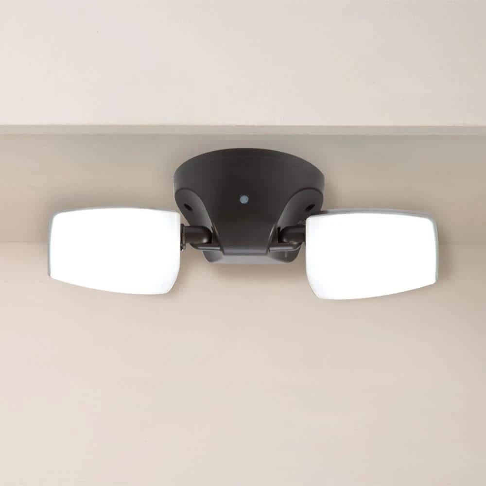 Variable CCT 2000 Lumens Twin Head Bronze Outdoor Integrated LED Floodlight with Integrated Photocontrol by Commercial Electric - Image 8