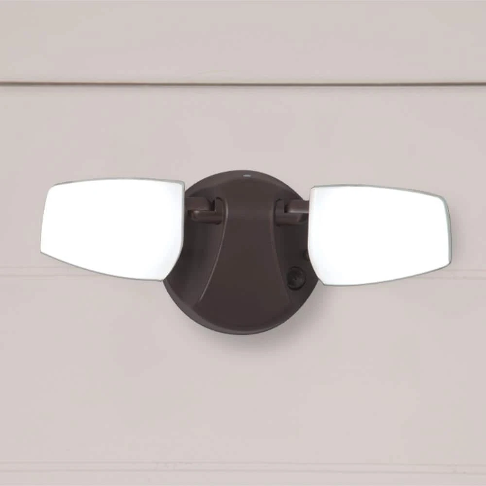 Variable CCT 2000 Lumens Twin Head Bronze Outdoor Integrated LED Floodlight with Integrated Photocontrol by Commercial Electric - Image 7