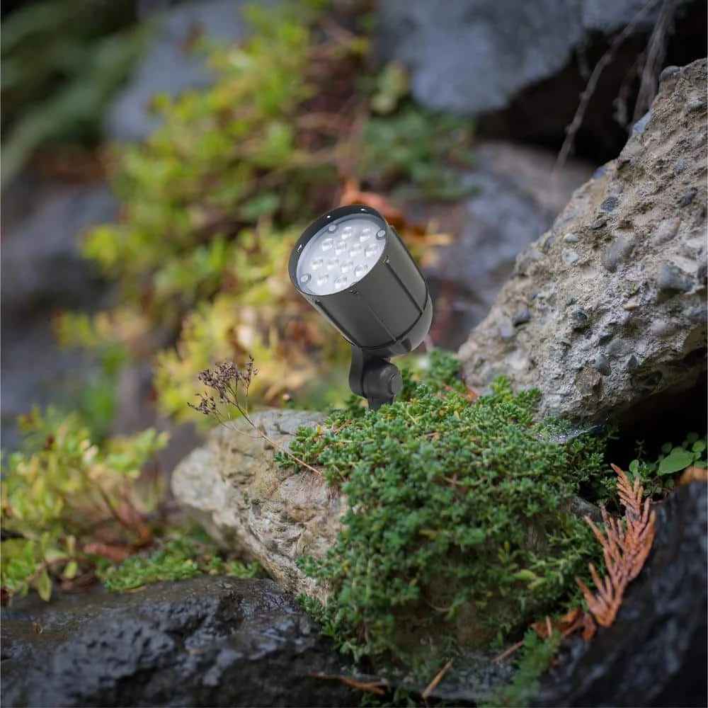 12W Line Voltage Bronze Integrated Outdoor LED Bullet Flood Light and Adjustable Mounting Bracket for Landscape Lighting by Commercial Electric - Image 9