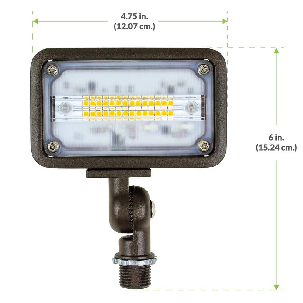 16W Bronze Integrated Outdoor LED Weatherproof Wall Wash Light and Adjustable Mounting Bracket for Landscape Lighting by Commercial Electric - Image 3