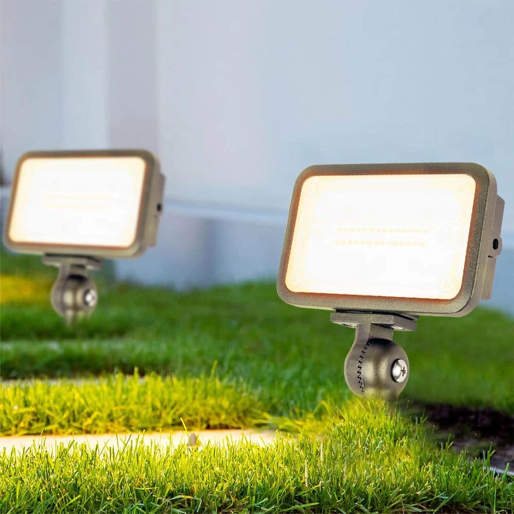 16W Bronze Integrated Outdoor LED Weatherproof Wall Wash Light and Adjustable Mounting Bracket for Landscape Lighting by Commercial Electric - Image 9