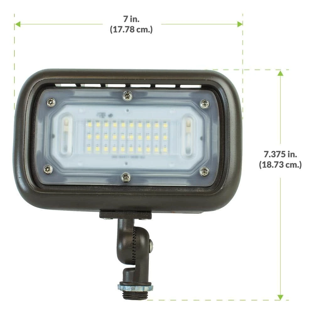 30W Line Voltage Bronze Integrated Outdoor LED Wall Wash Light with Adjustable Mounting Bracket for Landscape Lighting by Commercial Electric - Image 3