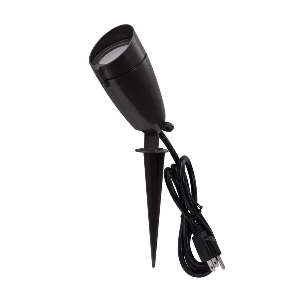 14-Watt 1100 Lumens Line Voltage Bronze LED Landscape Flood Light with Spike Plug by Commercial Electric