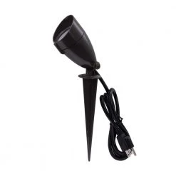 7-Watt Line Voltage Bronze LED Landscape Flood Light Metal with Spike by Commercial Electric