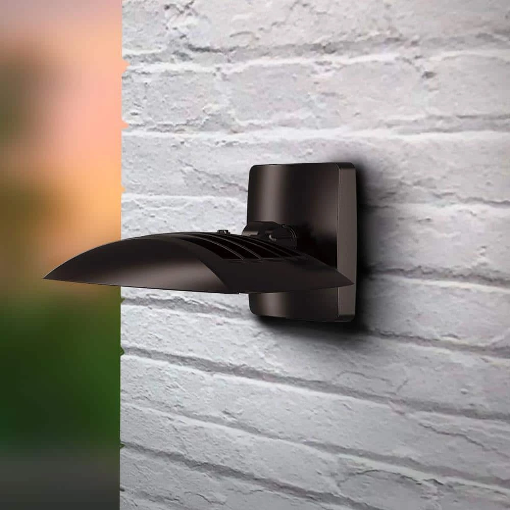 Fusion 200-Watt Equivalent Integrated 5 Color Adjustable LED Bronze Outdoor Wall Pack/Flood Light, 3000 Lumens by Commercial Electric - Image 4