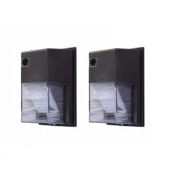 150-Watt Equivalent Integrated Outdoor LED Wall Pack, 2500 Lumens, Dusk to Dawn Outdoor Security Light (2-Pack) by Commercial Electric