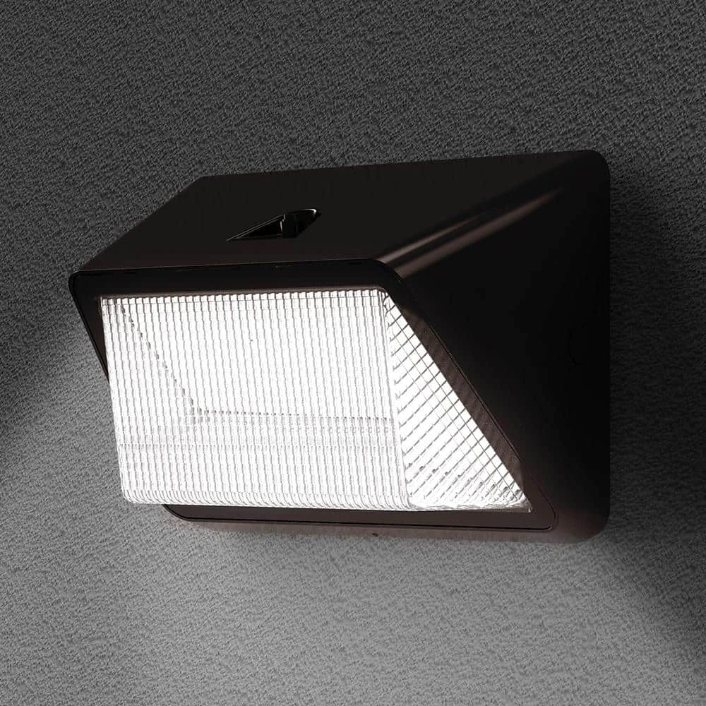 450- Watt Equivalent Integrated LED Bronze Dusk to Dawn Refractor Wall Pack Light, 4000K by Commercial Electric - Image 6