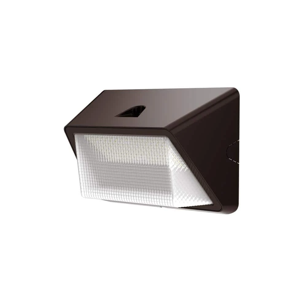450- Watt Equivalent Integrated LED Bronze Dusk to Dawn Refractor Wall Pack Light, 4000K by Commercial Electric - Image 2