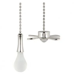 12 in. Brushed Nickel Light Bulb and Fan Pull Chain Set by Commercial Electric