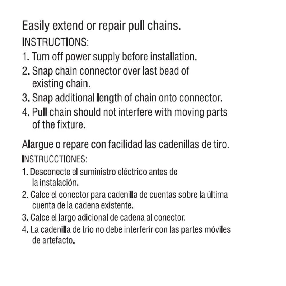 12 in. Brushed Nickel Light Bulb and Fan Pull Chain Set by Commercial Electric - Image 2