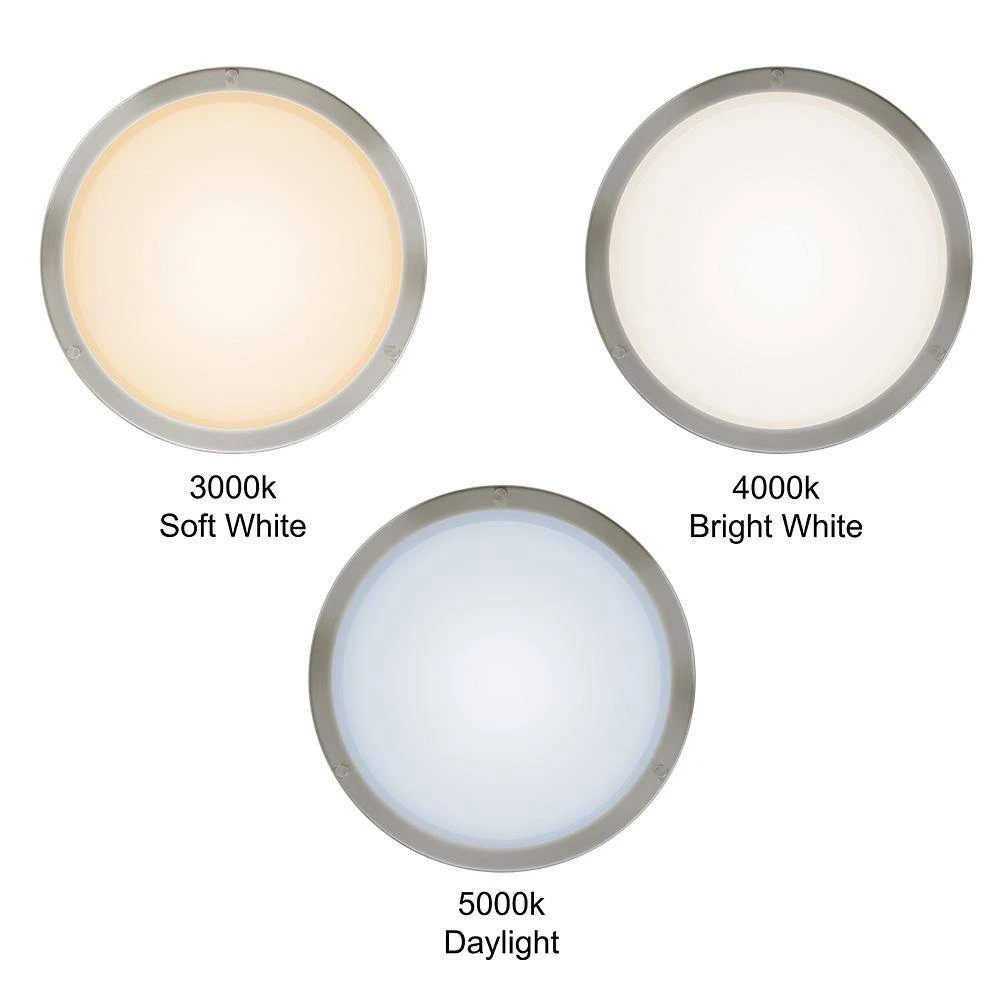 11 in. Orbit Round Brushed Nickel Color Selectable LED Flush Mount Ceiling Light 1000 Lumens Dimmable by Commercial Electric - Image 5