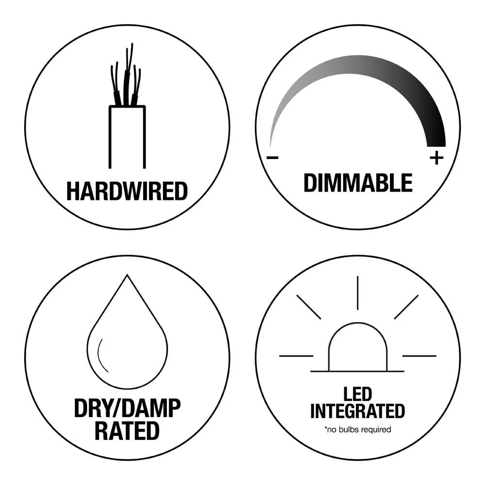 11 in. 120-Watt Equivalent Brushed Nickel 2700K CCT LED Ceiling Light Flush Mount with Frosted White Glass Shade by Commercial Electric - Image 3