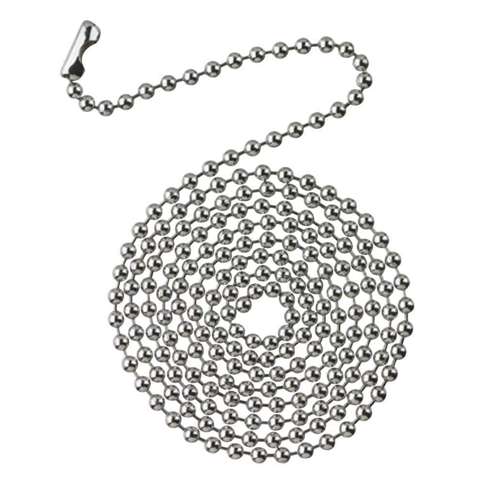 3 ft. Chrome Beaded Chain with Connector by Commercial Electric
