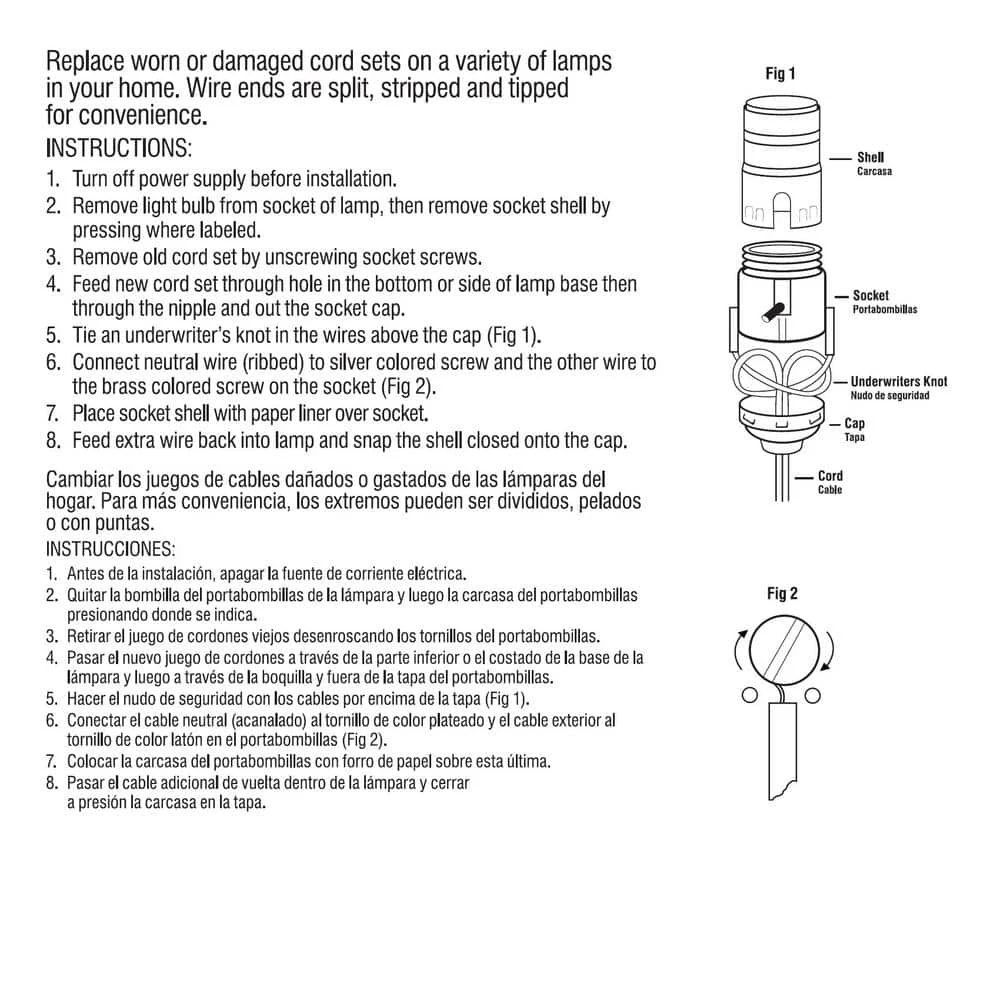 8 ft. Gold Lamp Cord and Molded Plug Set with Stripped Ends Ready for Wiring by Commercial Electric - Image 3