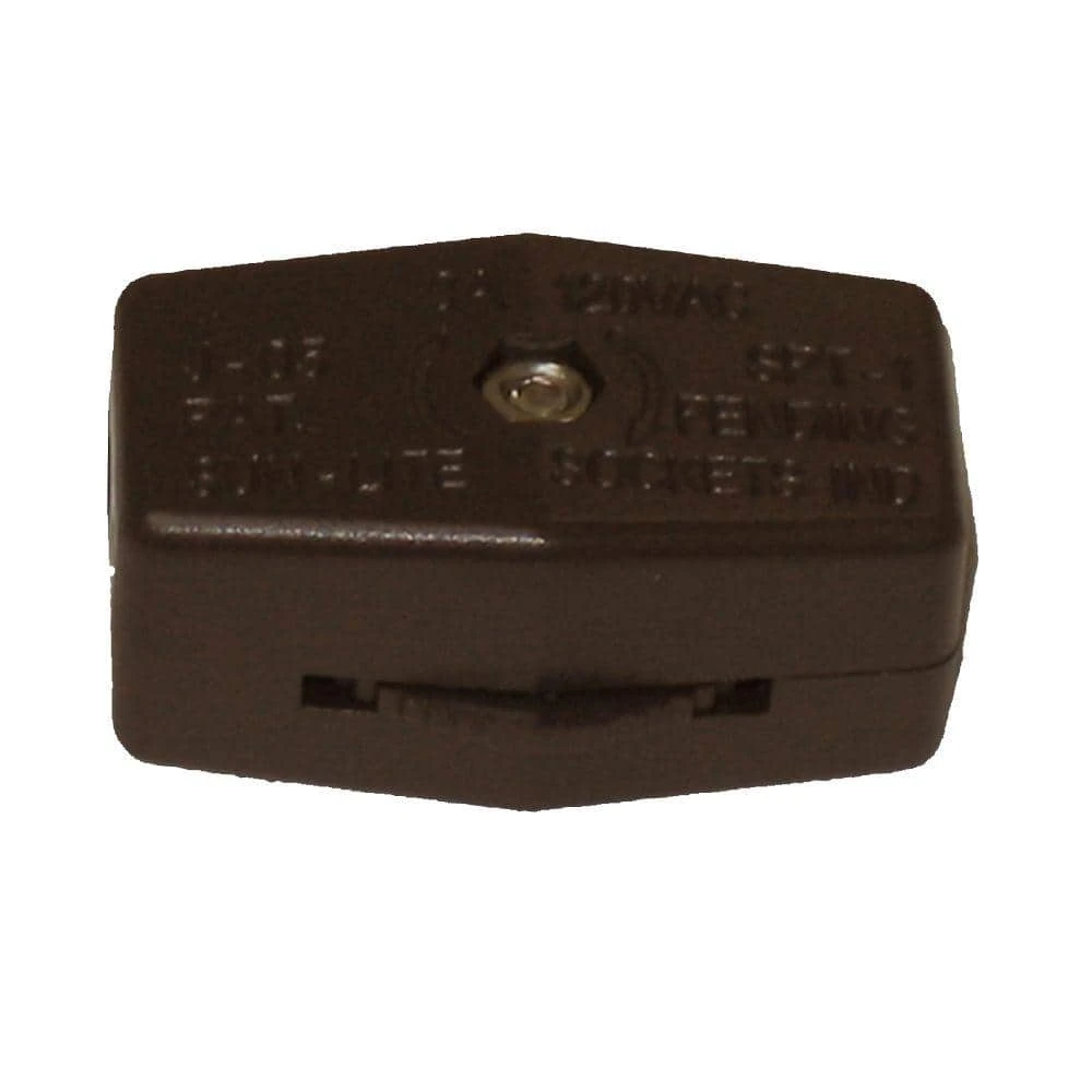Brown 3A Feed-Through On/Off Lamp Switch by Commercial Electric