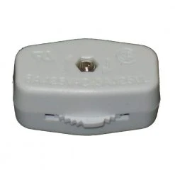 White 3A Feed-Through ON/OFF Lamp Switch by Commercial Electric