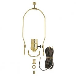 Brass DIY Make-A-Lamp Kit with 3-Way Turn Knob Lamp Socket by Commercial Electric