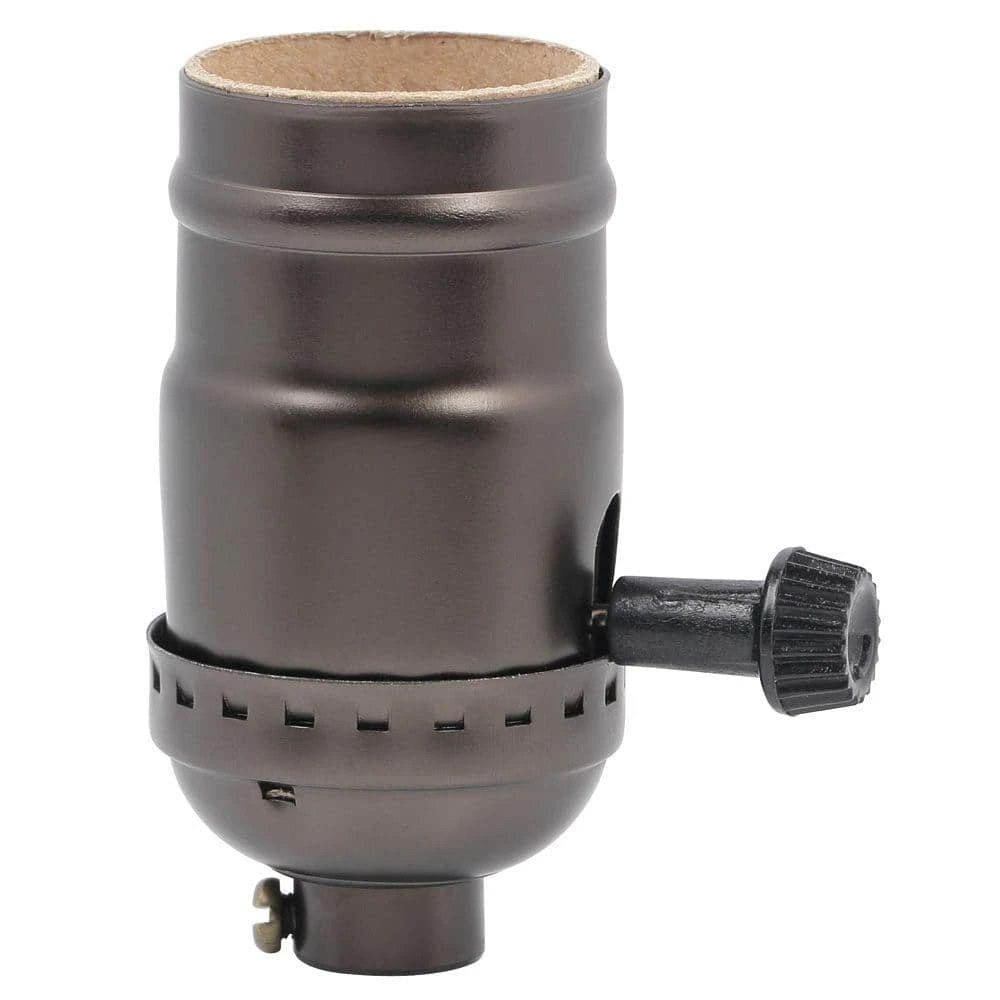 2-3/4 in. 3-Way Bronze Turn Knob Lamp Socket by Commercial Electric