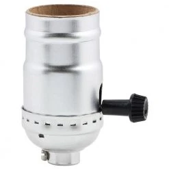 2-3/4 in. 3-Way Brushed Nickel Turn Knob Lamp Socket by Commercial Electric