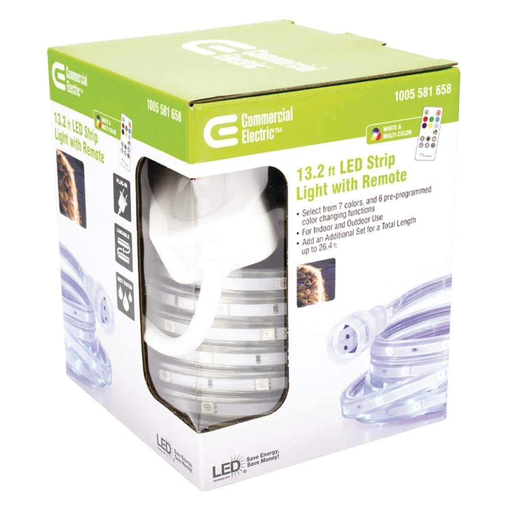 13.2 ft. RGB Pixel LED Heavy-Duty Strip Light with Remote Control by Commercial Electric - Image 2