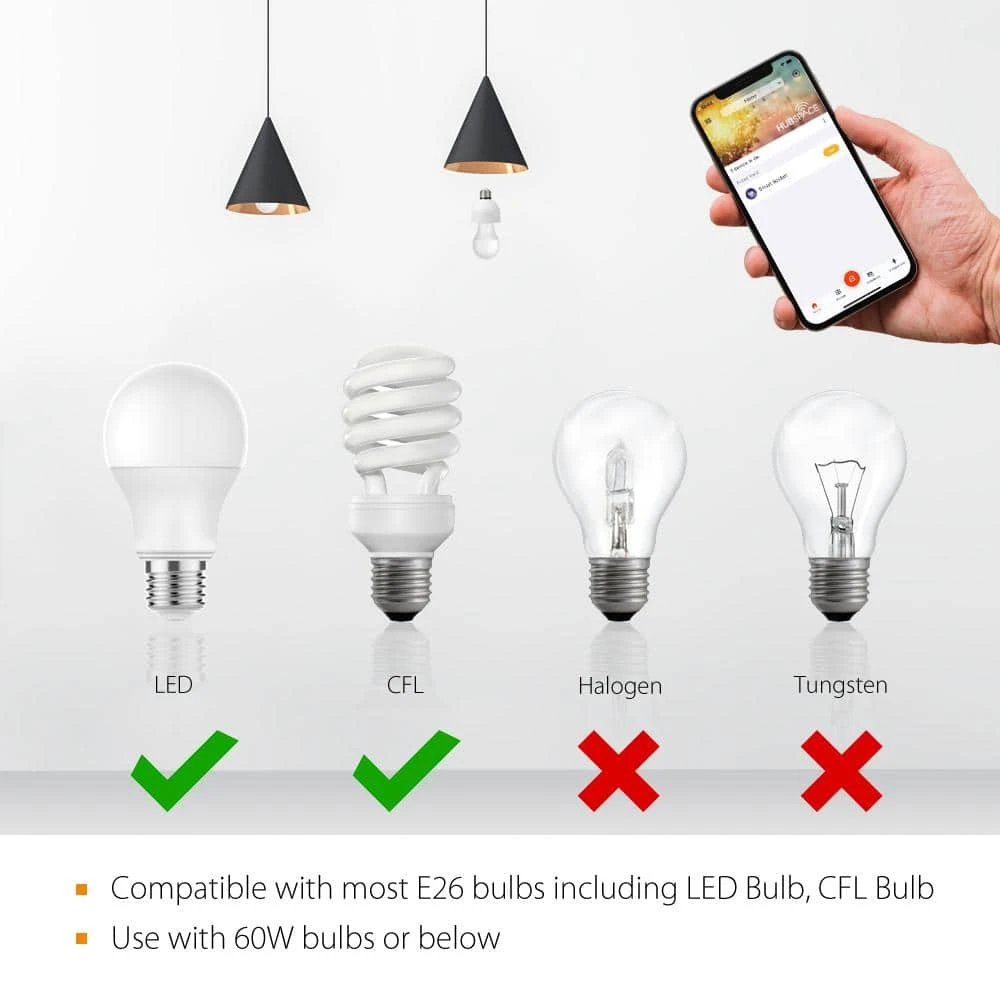 Indoor/Outdoor Smart Hubspace Screw-Based Lighting Socket by Commercial Electric - Image 8