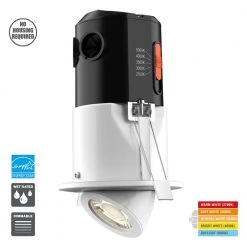 Premium Downlight 3 in. 2700K - 5000K White New Construction/Remodel Recessed Integrated LED Gimbal Kit by Commercial Electric