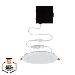 Ultra Slim High Lumen 6 in. Selectable CCT New Construction and Remodel Integrated LED Recessed Lighting Kit by Commercial Electric