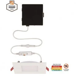 Ultra Slim Square 4 in. Color Selectable New Construction and Remodel Canless Recessed Integrated LED Kit by Commercial Electric