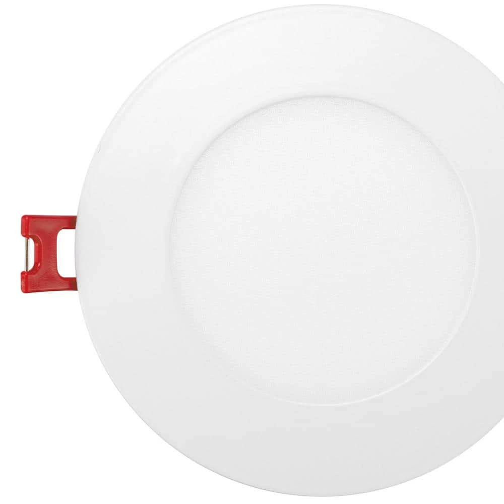 4 in. White Flush Round Wet Rated LED Integrated Recessed Lighting Kit (6-Pack) by Commercial Electric - Image 4