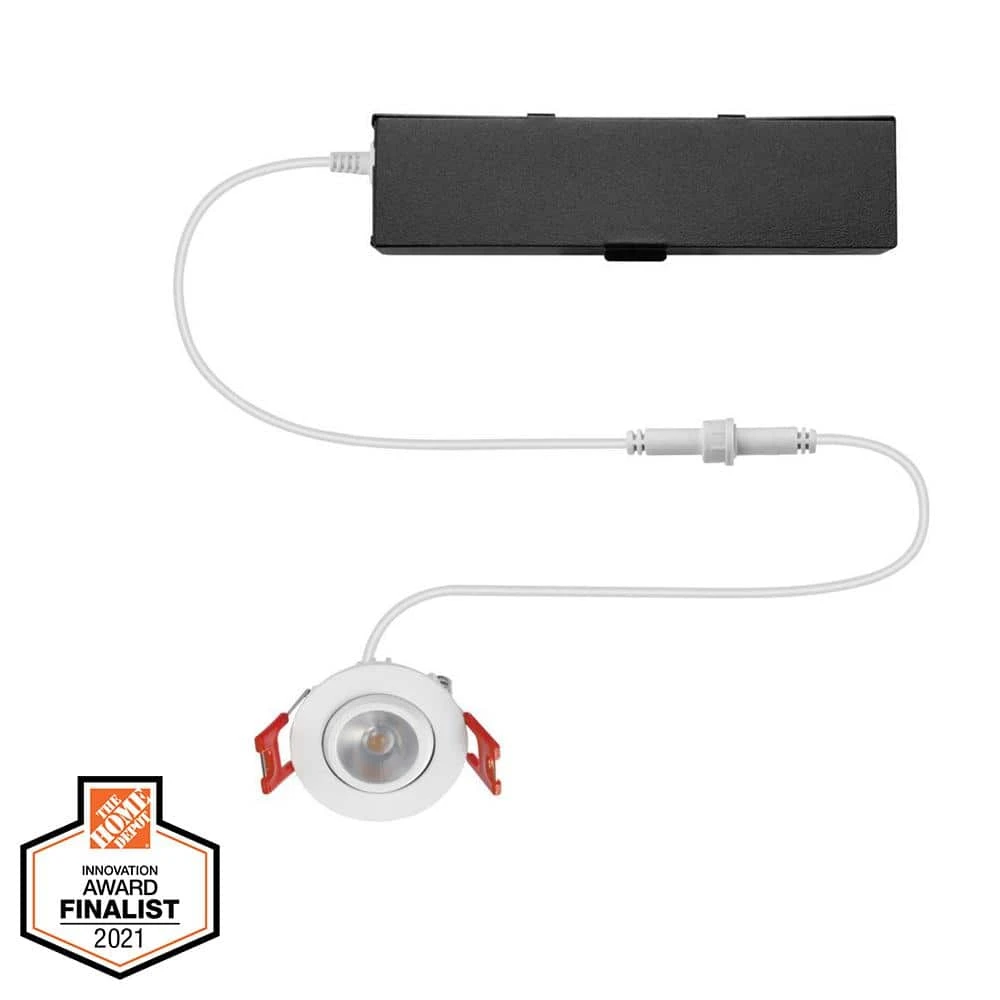 2 in. White Gimble LED Integrated Trimless Recessed Lighting Kit by Commercial Electric