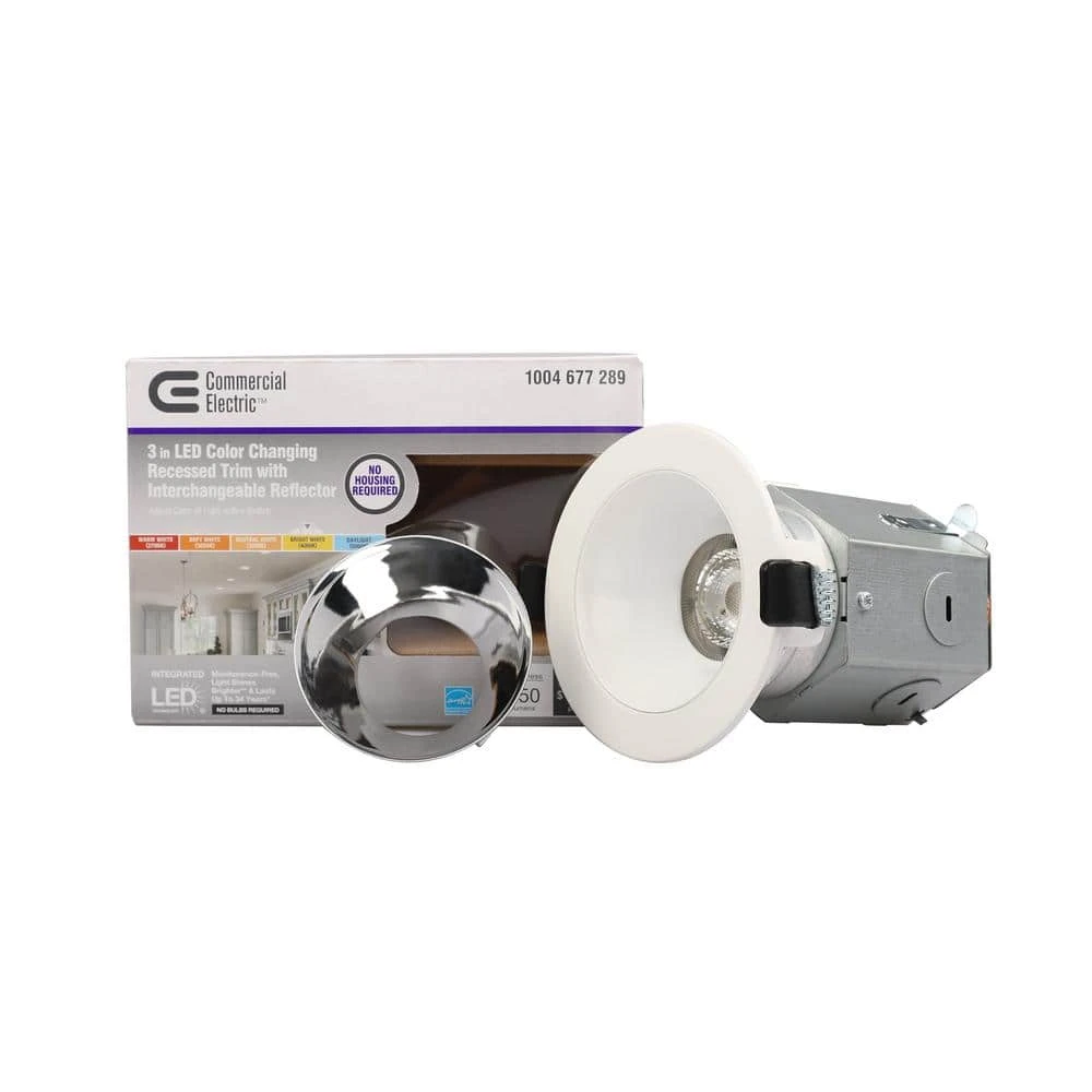 3/4 in. New Construction or Remodel White Dimmable Canless Recessed LED Kit with Adjustable Color Changing Technology by Commercial Electric - Image 5