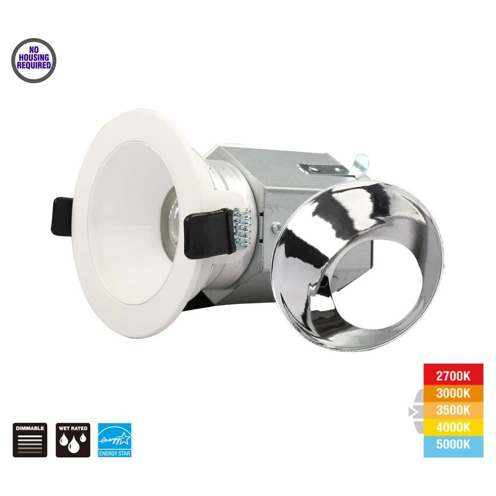 3/4 in. New Construction or Remodel White Dimmable Canless Recessed LED Kit with Adjustable Color Changing Technology by Commercial Electric - Image 3