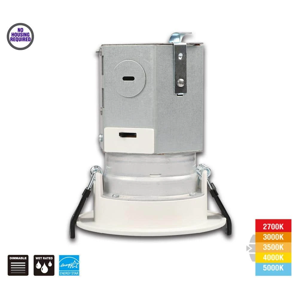 3/4 in. New Construction or Remodel White Dimmable Canless Recessed LED Kit with Adjustable Color Changing Technology by Commercial Electric - Image 2
