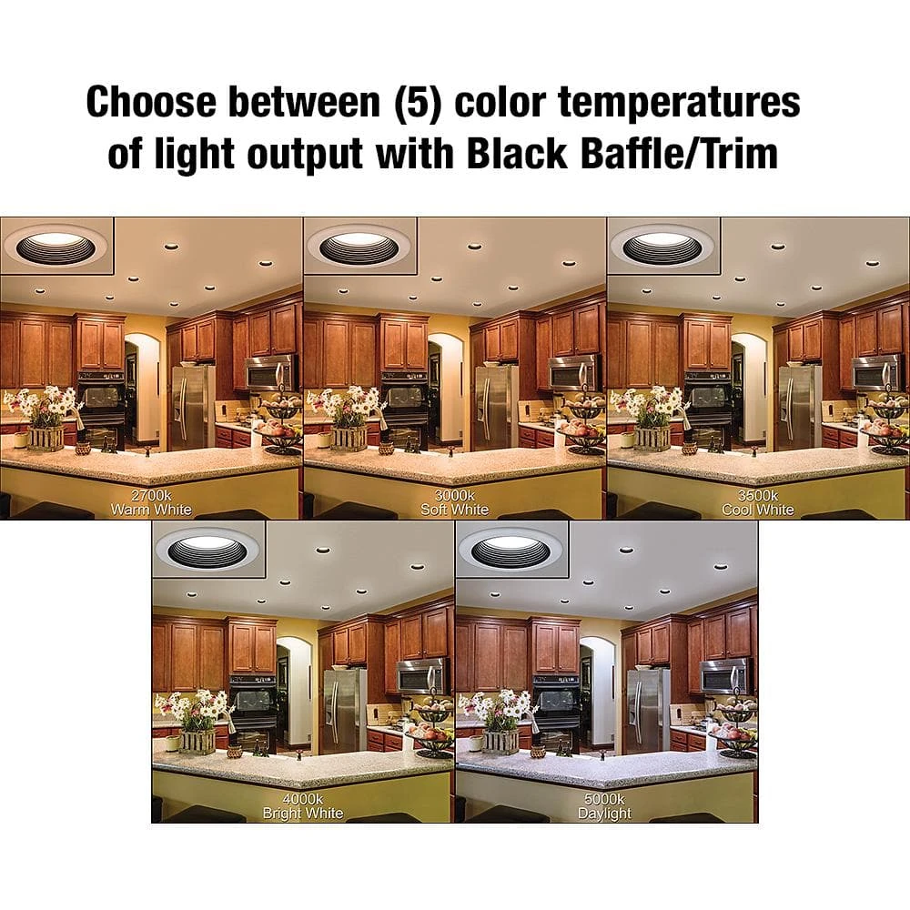 6 in. Selectable Integrated LED Recessed Trim Downlight 30 Configurations in One Fixture High Ceiling Output Dimmable by Commercial Electric - Image 6