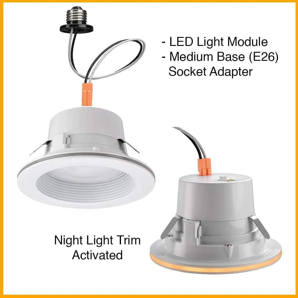 4 in. Selectable Integrated LED Recessed Trim Downlight with Night Light Trim Feature 625 Lumens Dimmable Title 20 by Commercial Electric - Image 6