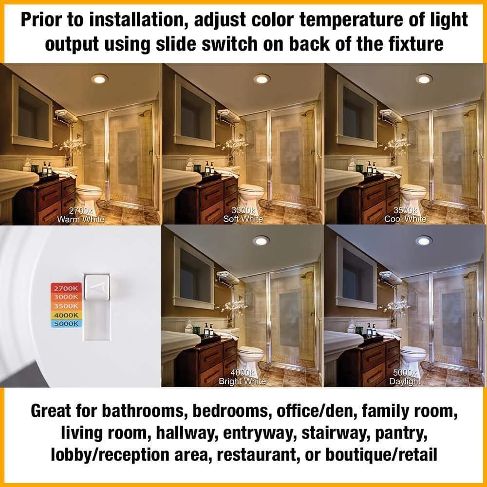 4 in. Selectable Integrated LED Recessed Trim Downlight with Night Light Trim Feature 625 Lumens Dimmable Title 20 by Commercial Electric - Image 4