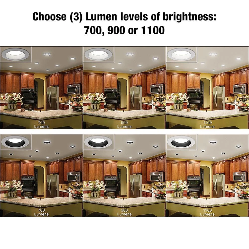 6 in. Selectable Integrated LED Recessed Trim Downlight 30 Configurations in 1 Fixture High Ceiling Output T20 Compliant by Commercial Electric - Image 8