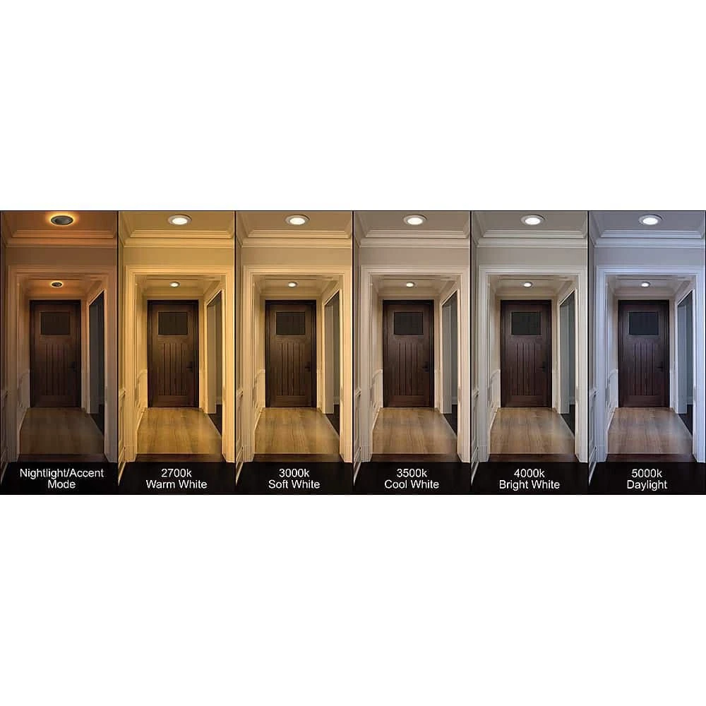 6 in. Canless Color Selectable Integrated LED Recessed Light Trim w/ Night Light Reduces Eye Glare 900 Lumens (4-Pack) by Commercial Electric - Image 10